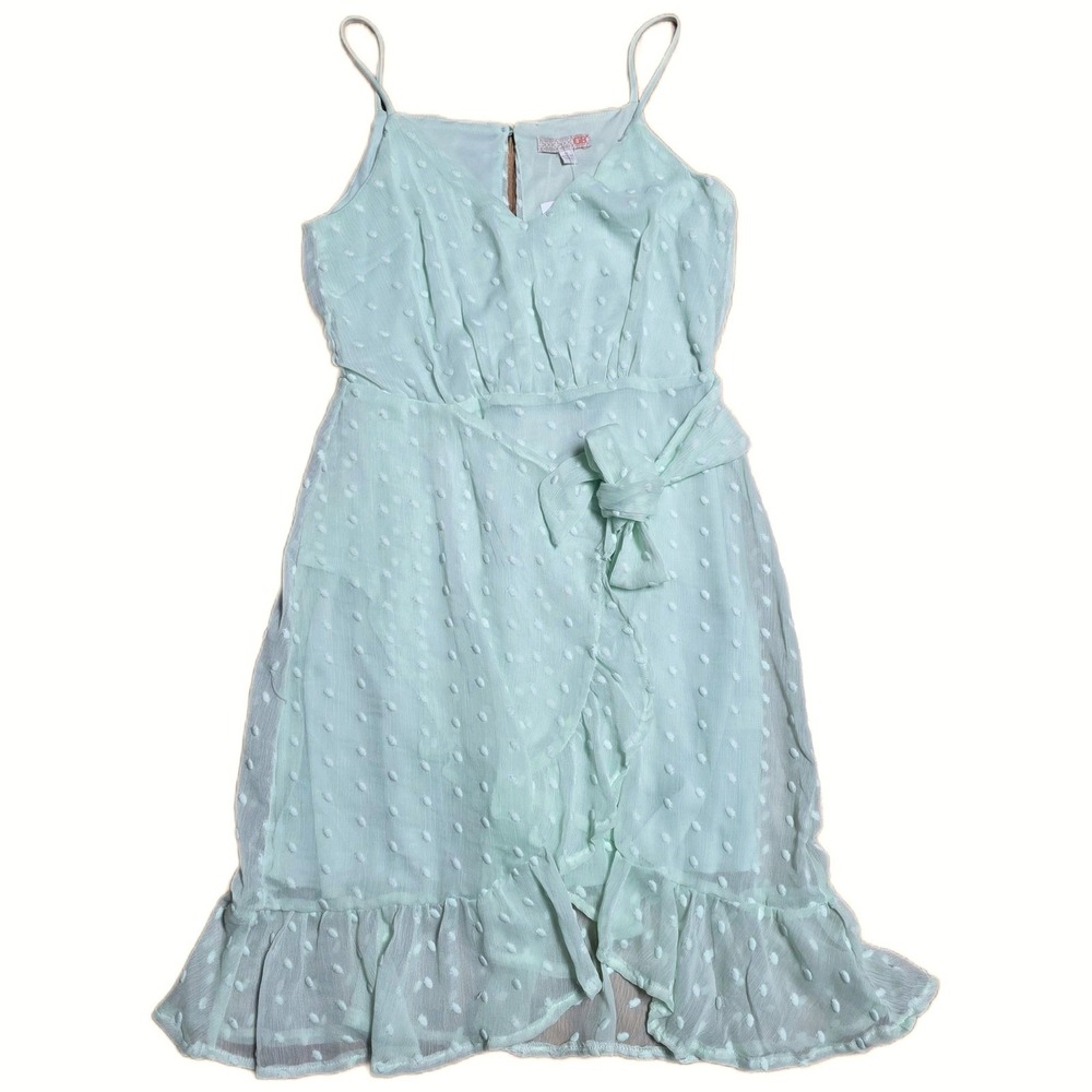 GB Giana Bini Swiss Dot Ruffle Mini‎ Dress Size S Mint Green NWT